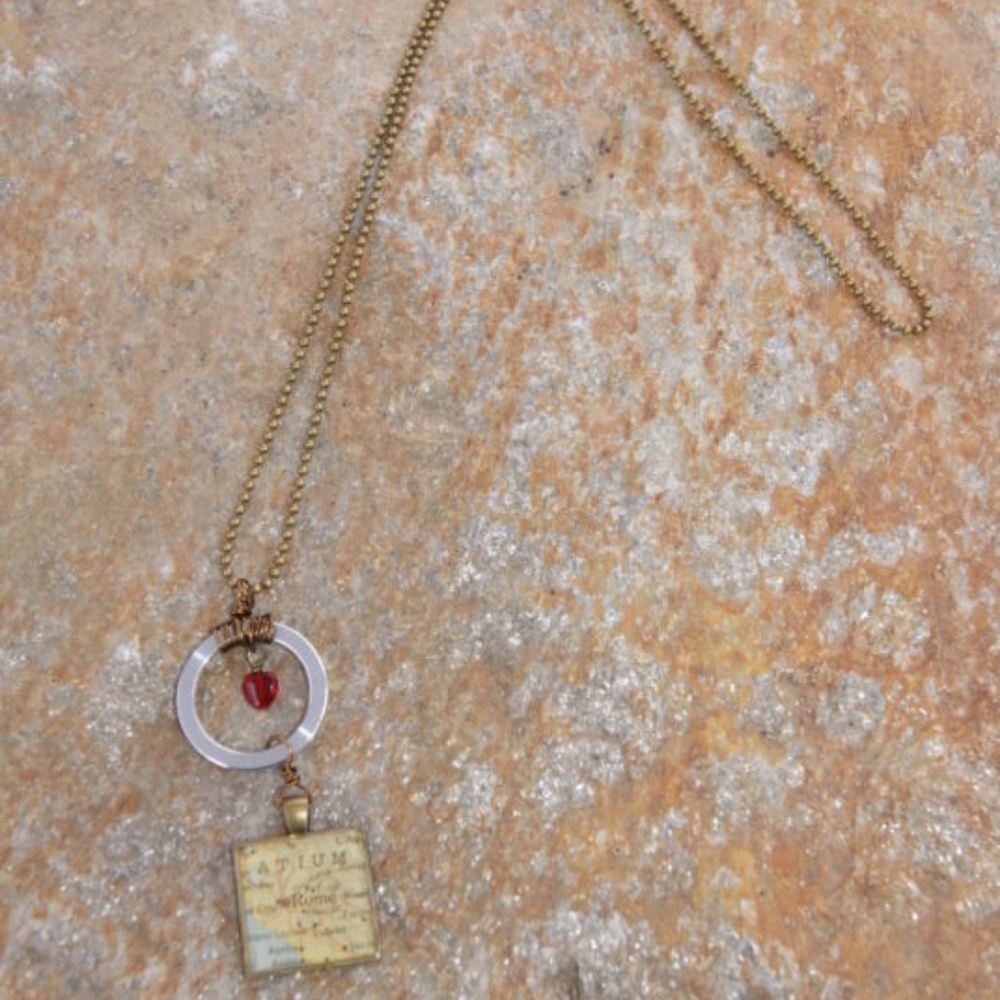 Christine Stoll Vintage Map Necklace